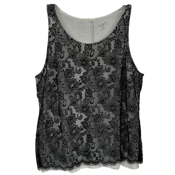 Ann Taylor LOFT Tops - Loft Women Black Lace Sleeveless Tank Top Whimsigoth Lingerie Medium Petite